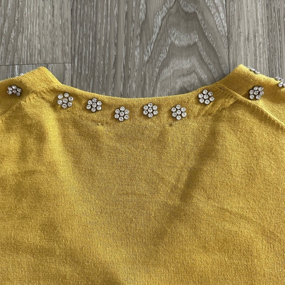 ZARA Yellow Embellished Cardigan - Picture 7 of 8